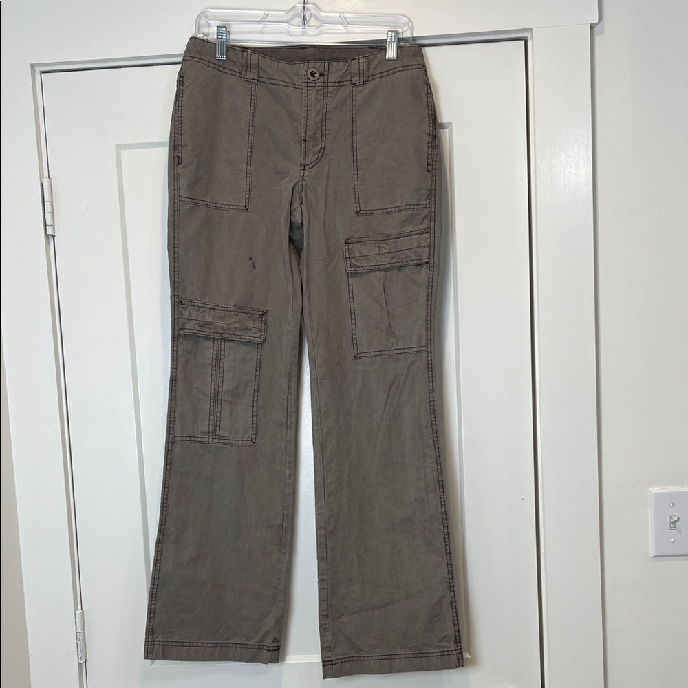 Free People dark green low rise Utility Pants Wild Truffle size  4. NWOT! - Picture 2 of 13